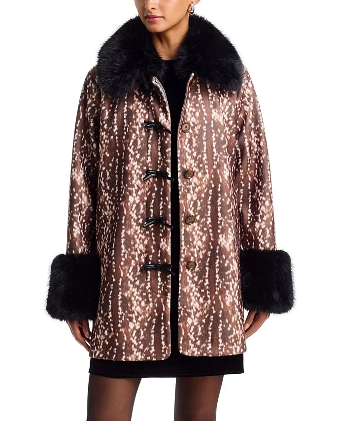 Faux Fur Trim Bow Detail Jacket - Exclusive