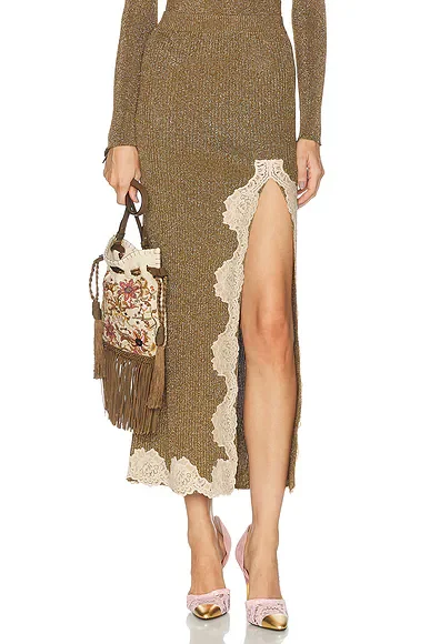 Lace & Lurex Skirt