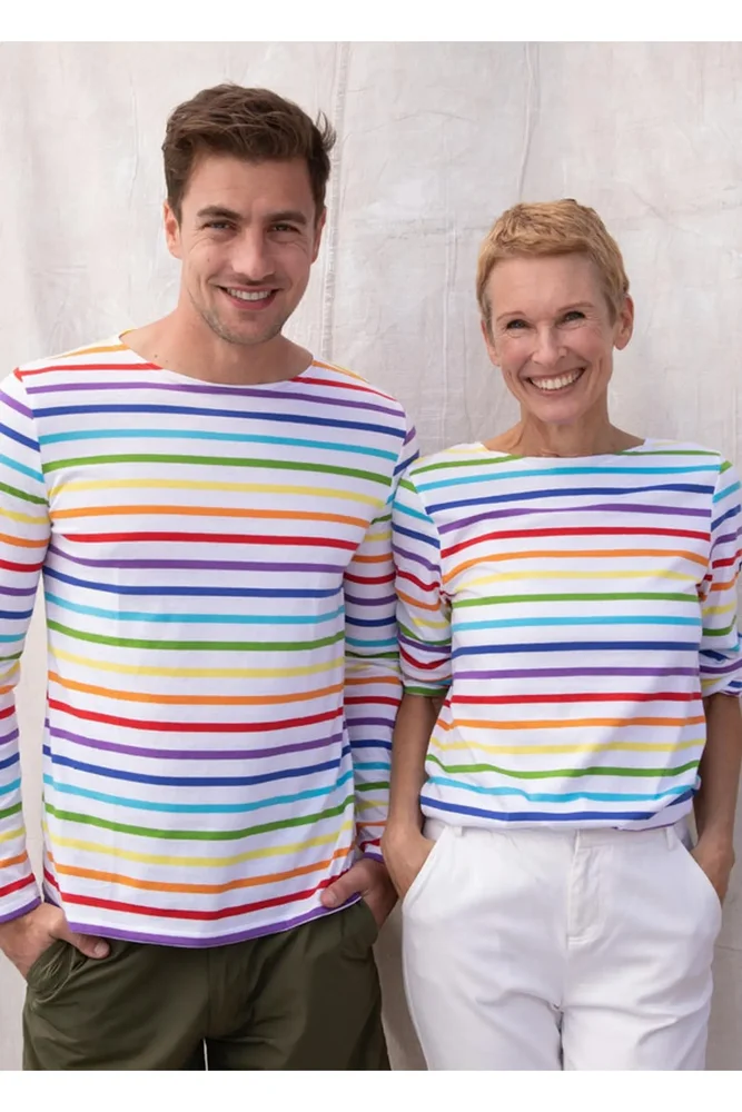 Saint James — MINQUIERS PRIDE Rainbow Striped Shirt