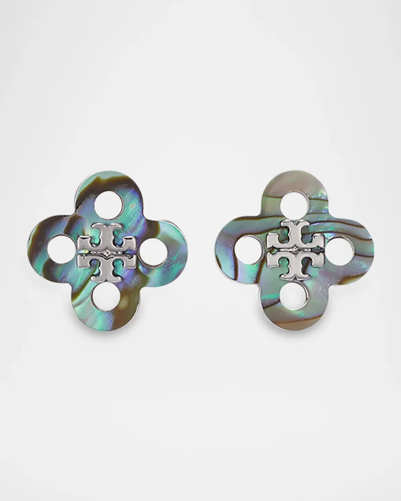 Forget Me Not Clover Stud Earrings, Silver