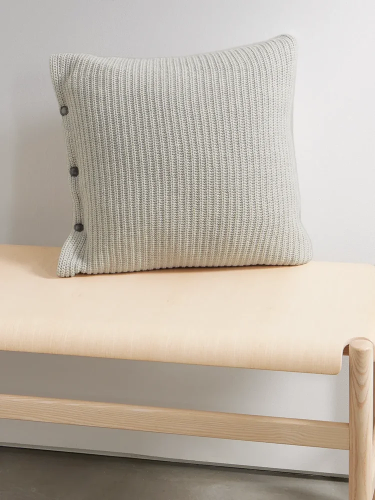 Ribbed cashmere down cushion