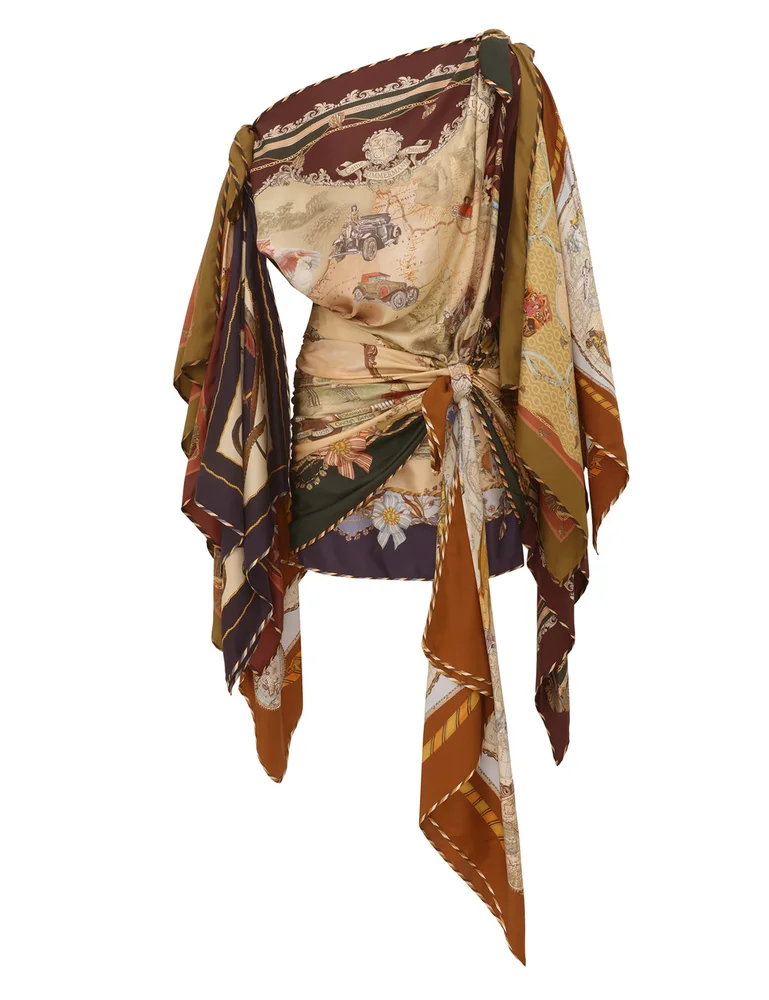 Zimmermann Valiant Draped Scarf Dress