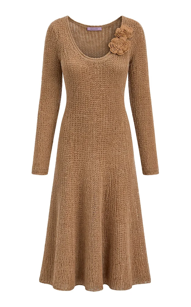 Winter Lace Wool Midi Dress