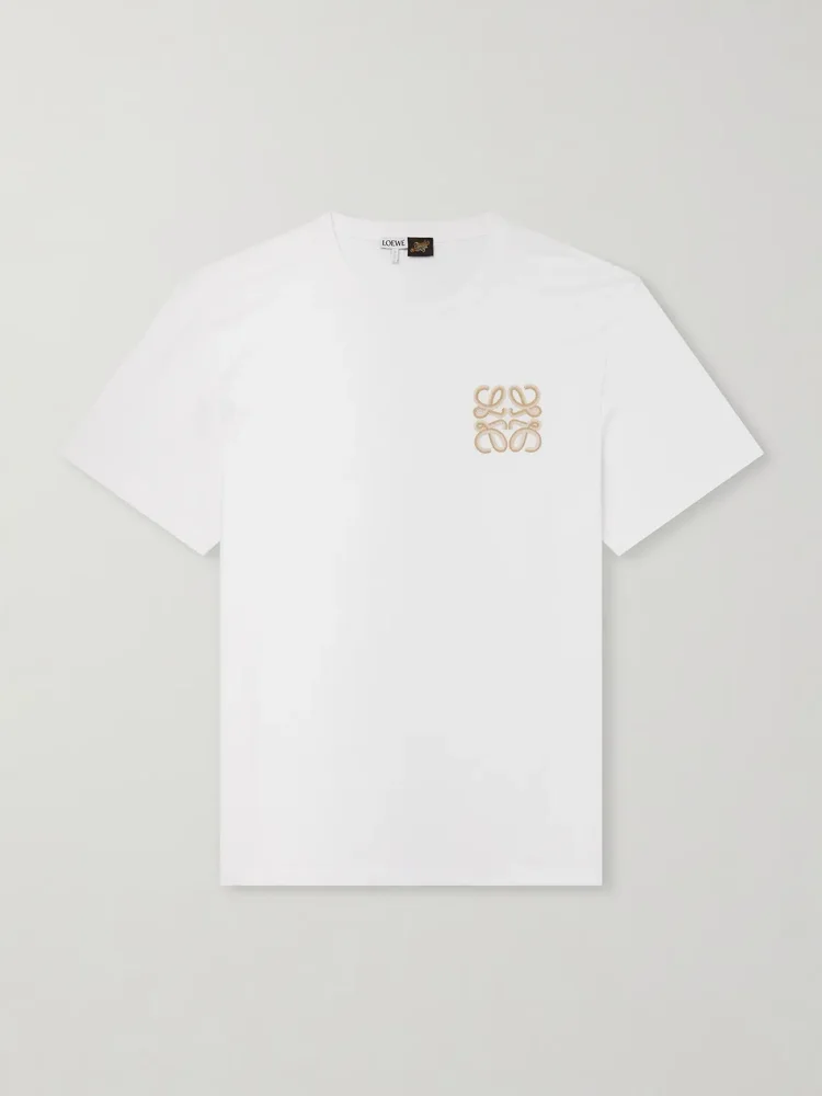 x Paula's Ibiza Logo-Embroidered Cotton T-Shirt