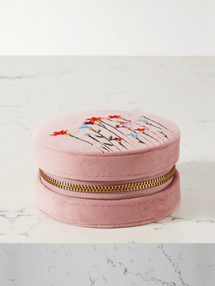 Psychedeliah embroidered velvet jewelry box