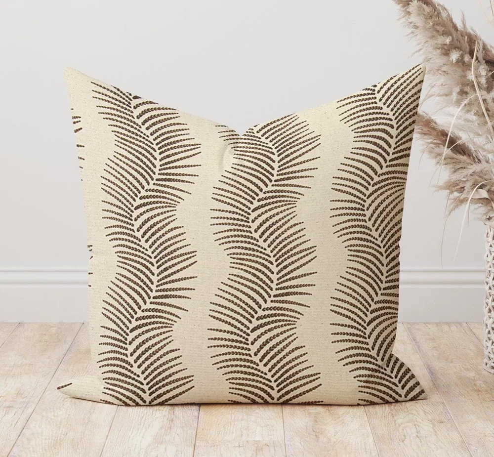 Chestnut Brown Geometric Diamond Pillow Cover