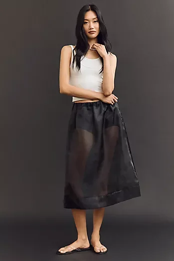 Mare Mare Sheer Organza Midi Skirt