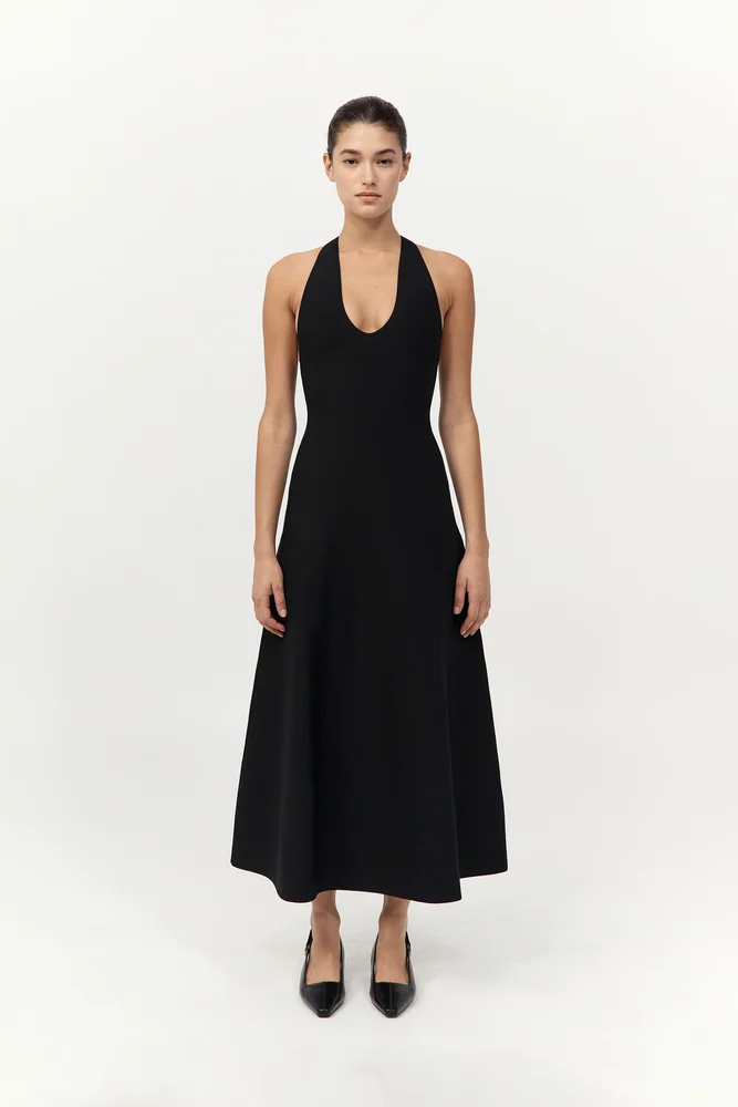 Sculpted Knit Dress - Black
