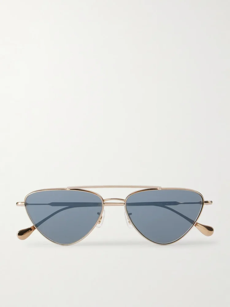 + Jil Sander aviator-style gold-tone titanium sunglasses