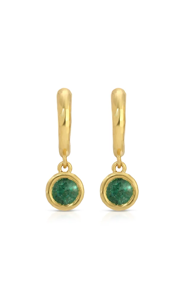 Hidden Gems 18K Yellow Gold Emerald Earrings