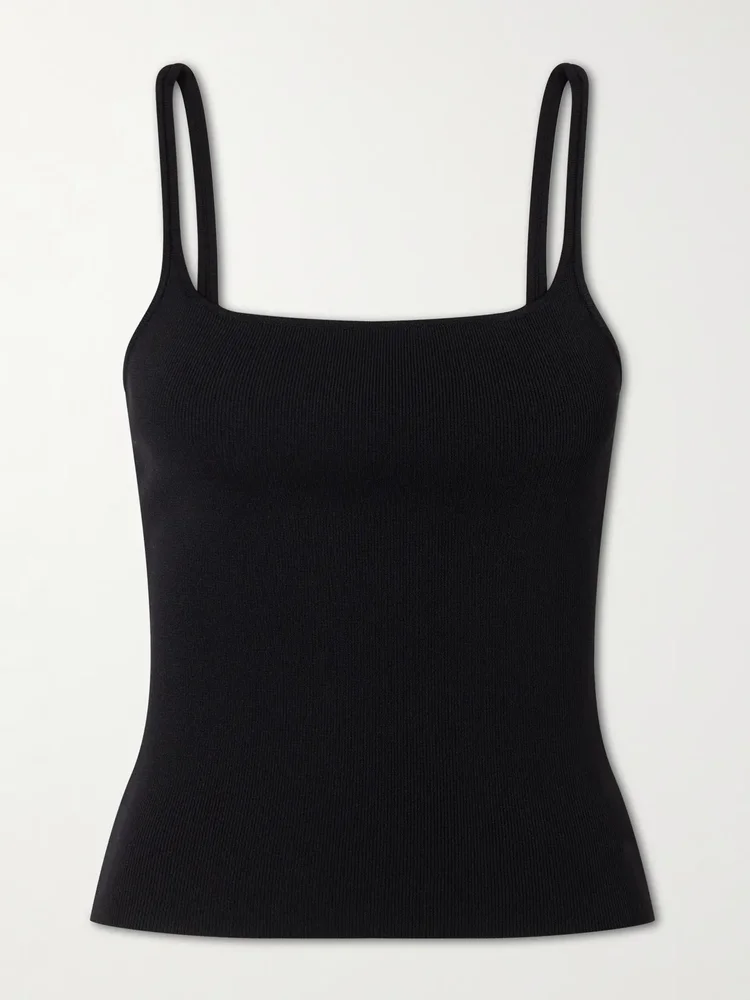 Rib-knitted jersey tank