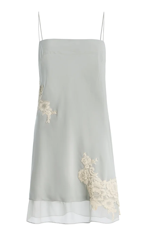 Noria Embroidered Silk Mini Dress