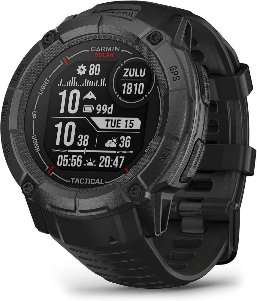 Garmin Instinct 2X Solar Tactical Rugged Outdoor Smartwatch, 50mm, Black