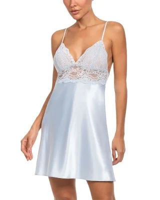 Lace Trim Satin Chemise