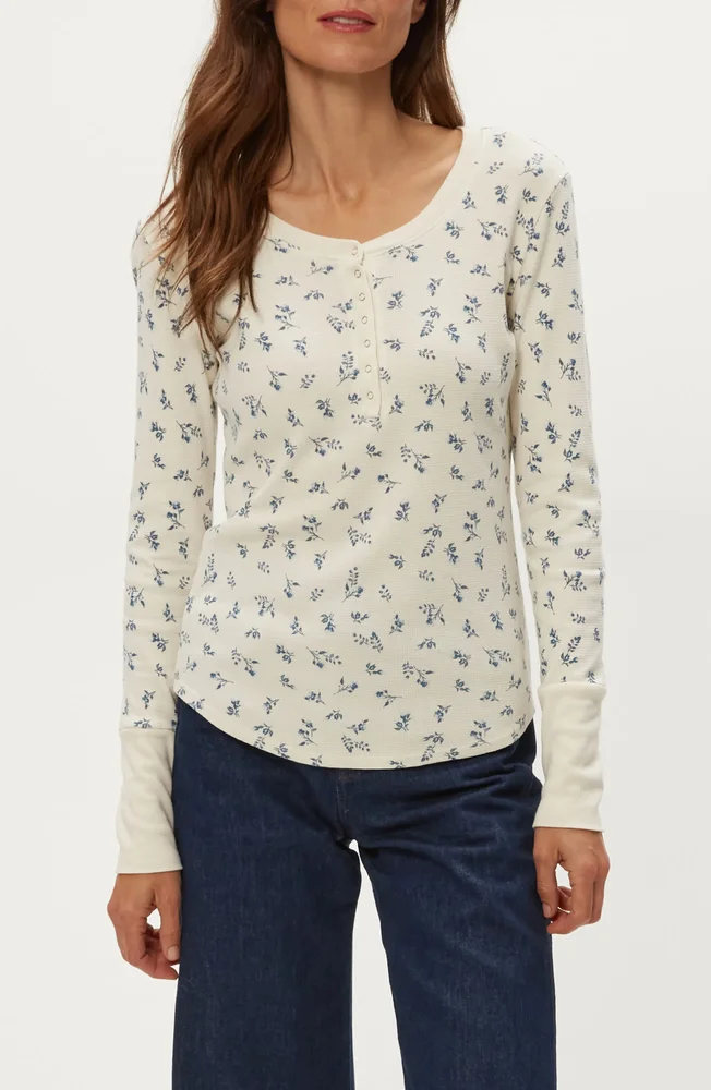 Regan Floral Waffle Knit Henley