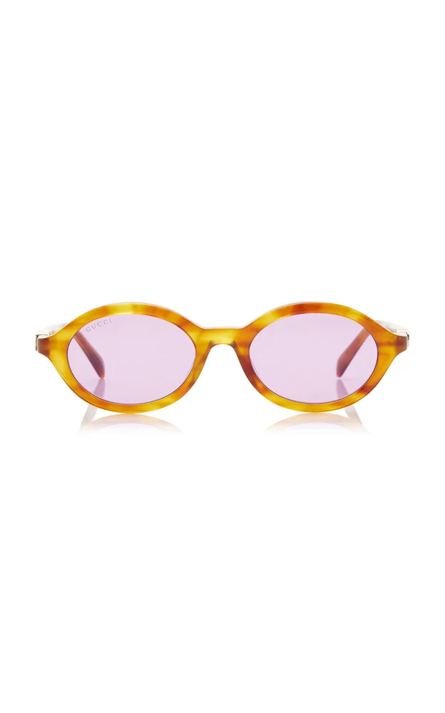 Round-Frame Acetate Sunglasses