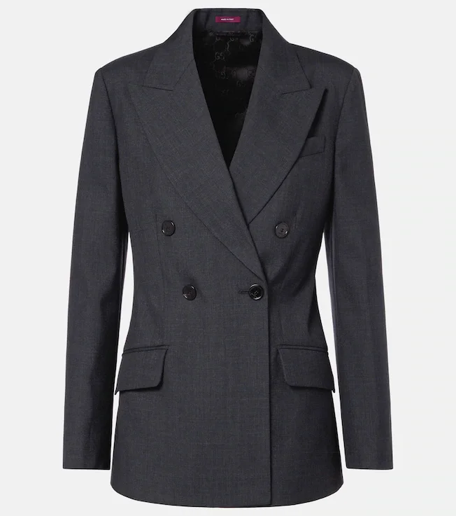 Double-breasted wool blazer