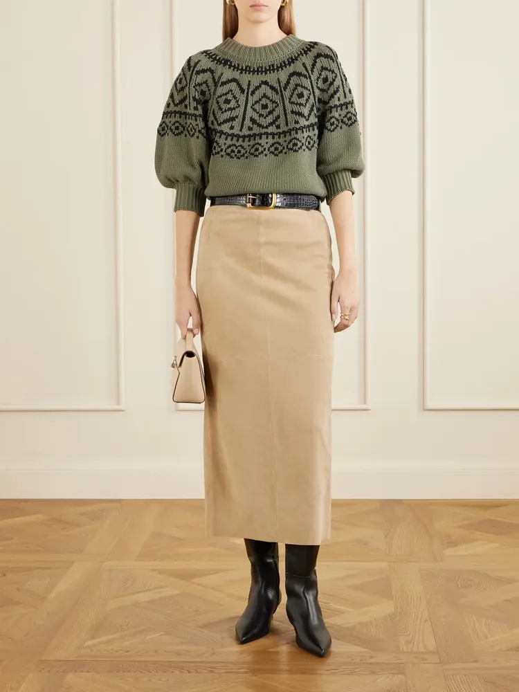 Howard intarsia-knit cotton-blend sweater