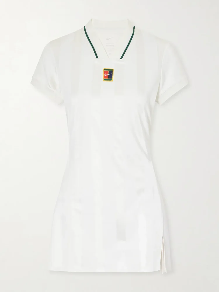 Striped jersey tennis dress