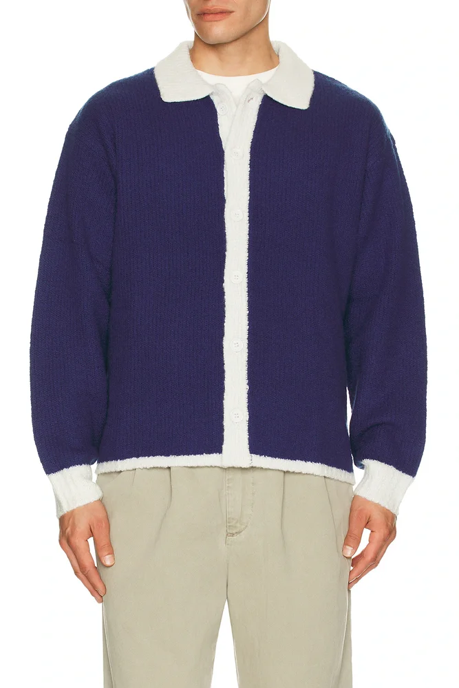 Oxford Wool Button Up Knit Shirt