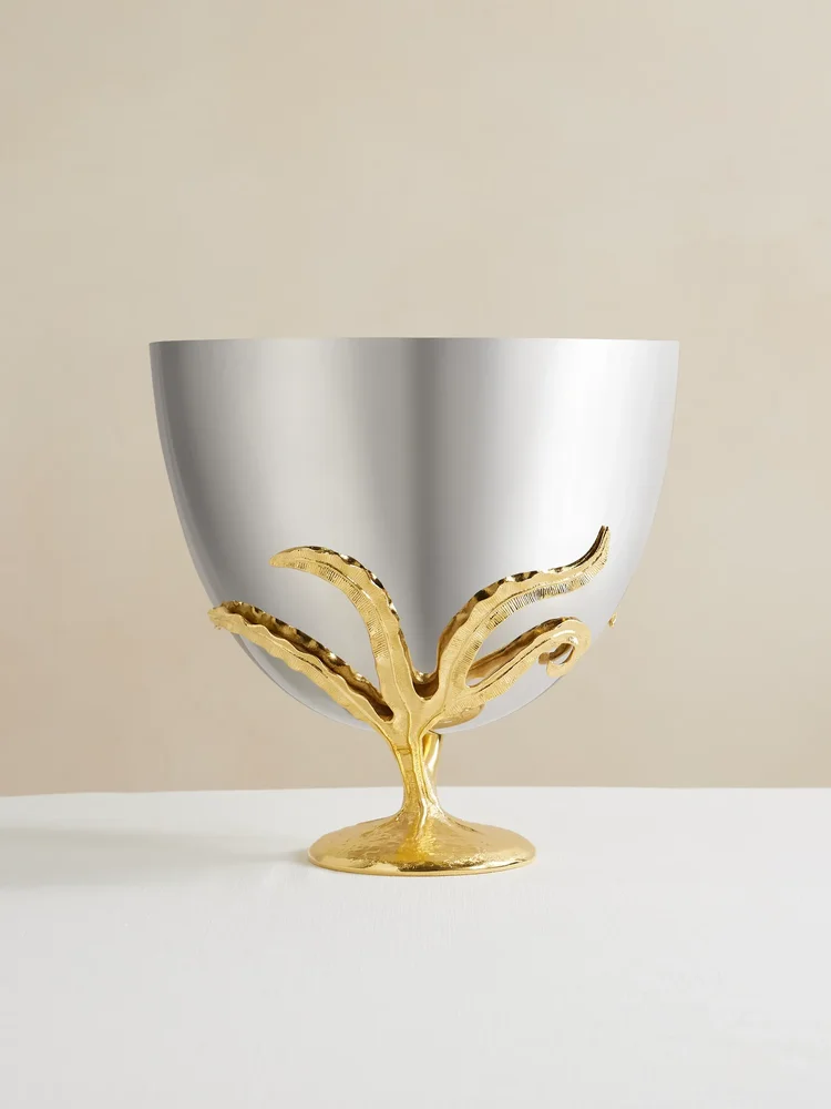Fern gold-plated and stainless steel champagne bucket