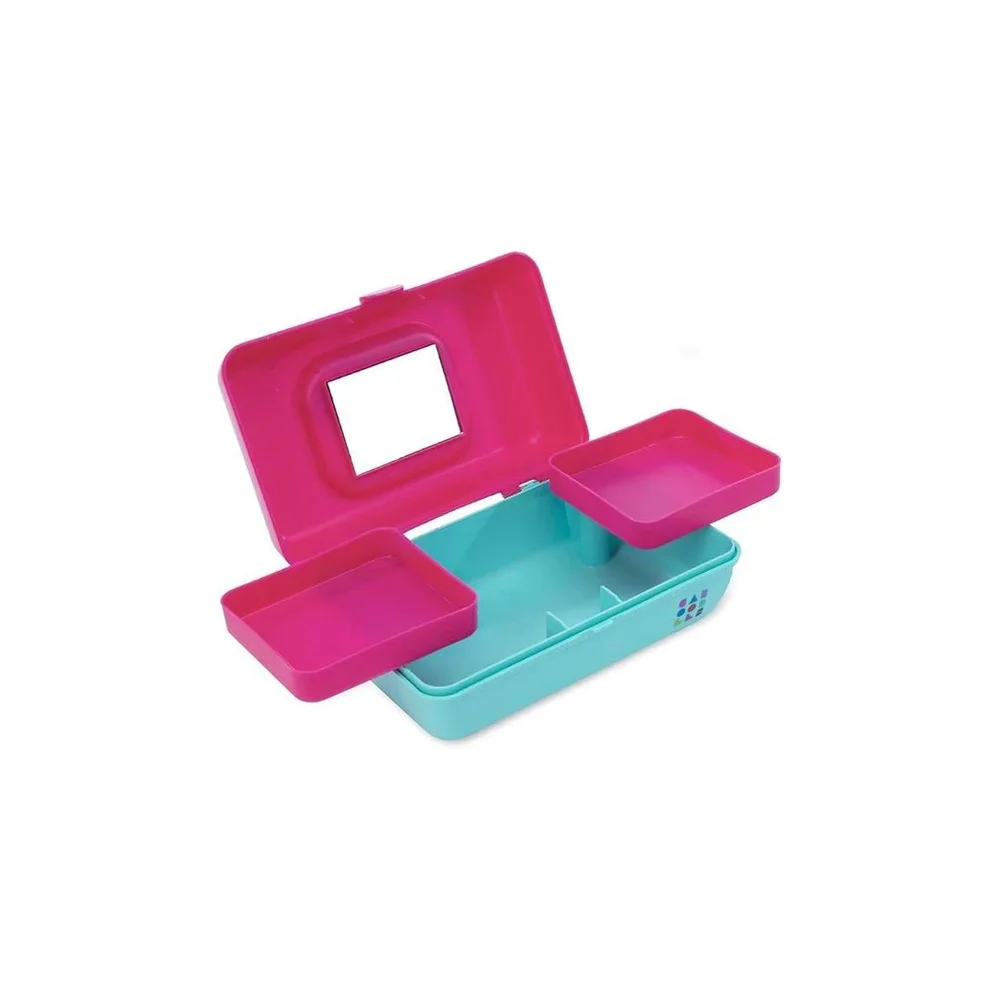 Pretty in Petite Makeup Bags - Hot Pink Over Blue