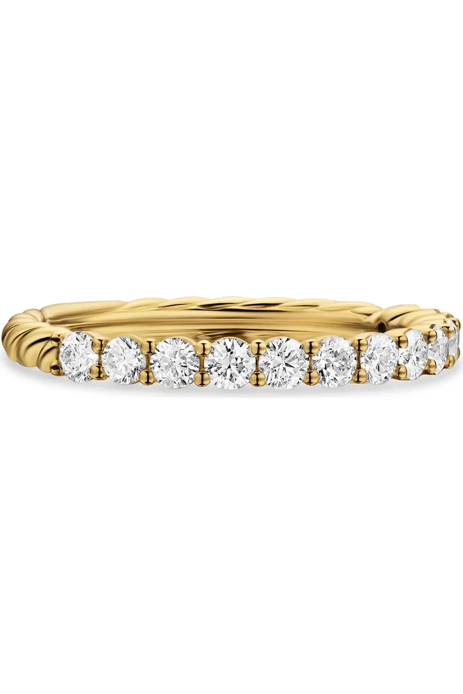 Petite Pavé 18k Gold Diamond Band Ring