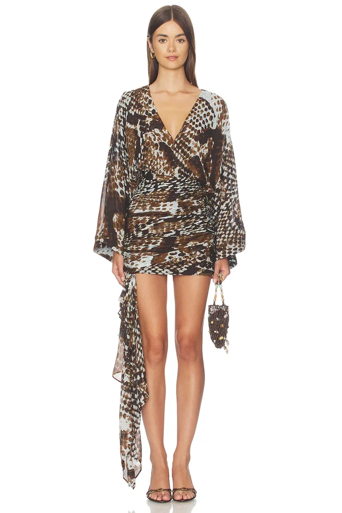 Maia Long Sleeve Plunged Mini Dress