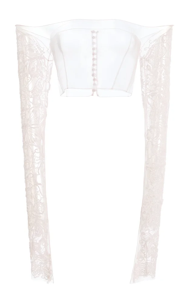 Embroidered Tulle Blouse