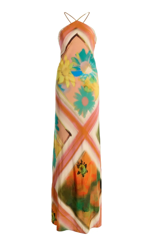 Cubism Crepe de Chine Maxi Dress
