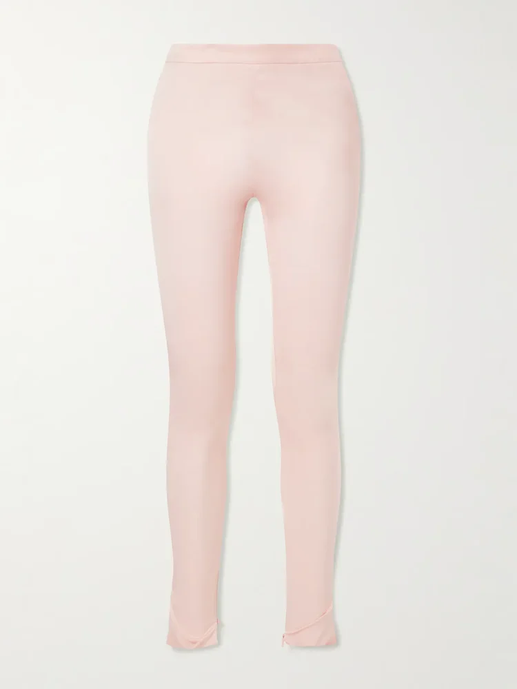 Silk-blend faille skinny pants