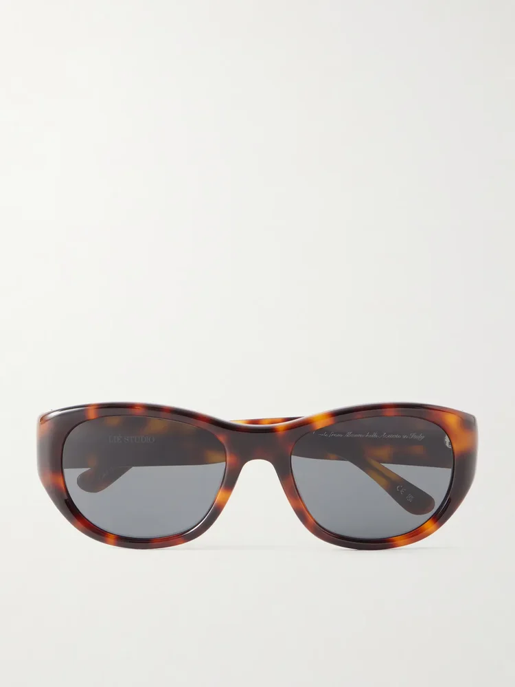 Lee oval-frame tortoiseshell acetate sunglasses