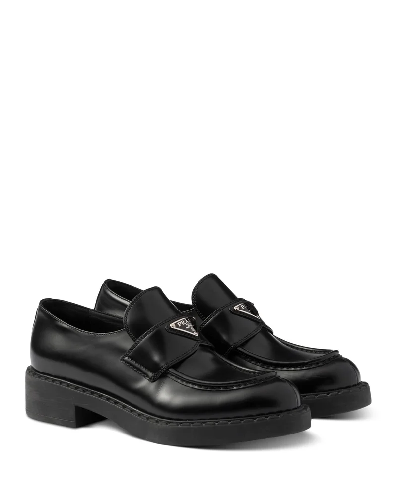 Chocolate Brushed Leather Loafers