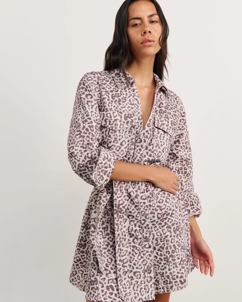 Leopard Denim Dress
