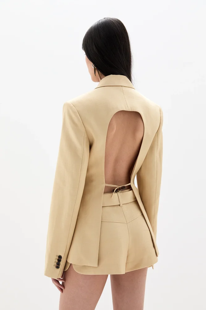 Bronte Open Back Blazer / Beige