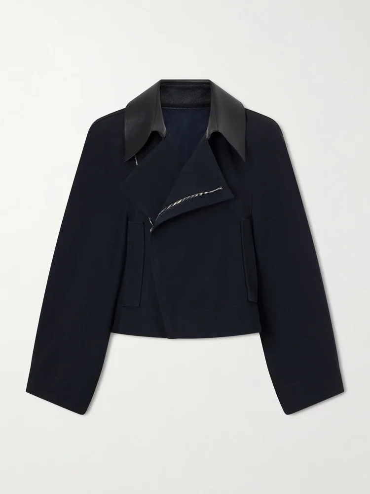 cotton and wool blend gabardine jacket