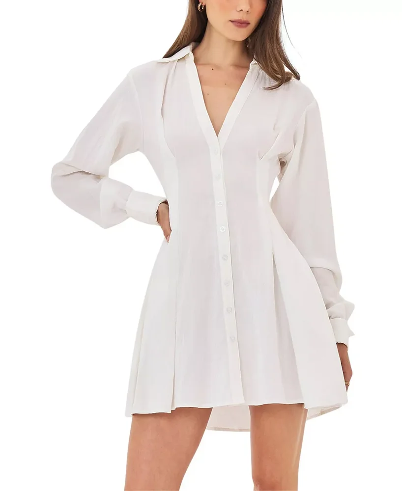 Nanette Lyocell Poplin Shirt Mini Dress