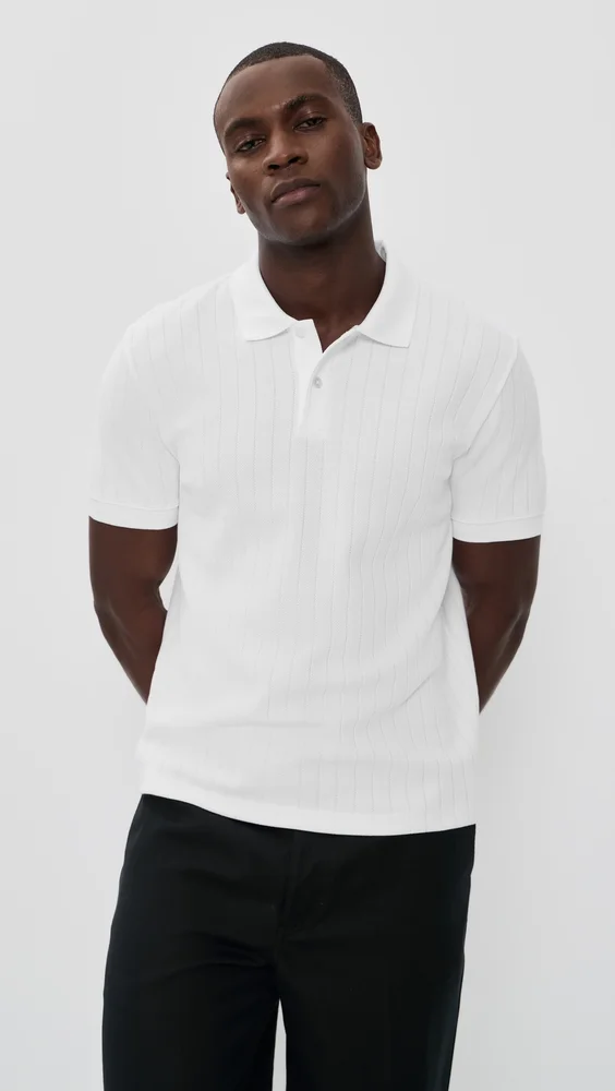 Drop Needle Stripe Polo