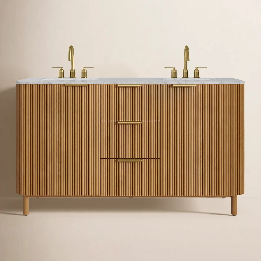 Nova 60" Carrara Marble Double Bathroom Vanity