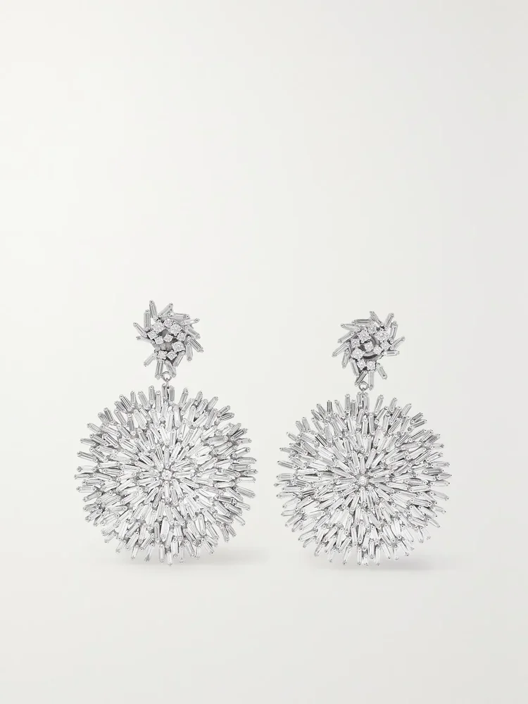 18-karat white gold diamond earrings