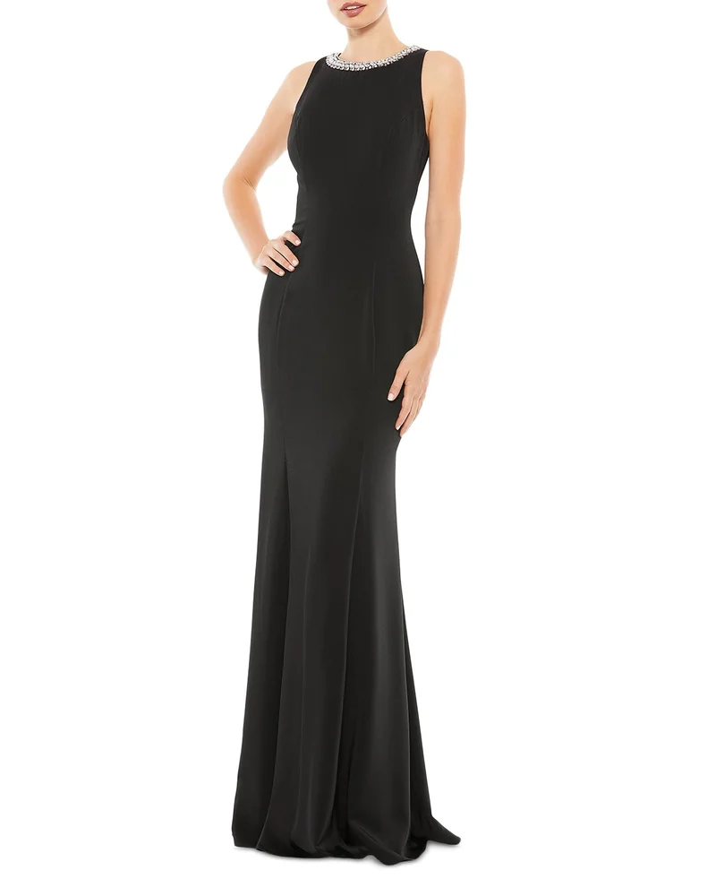 Embellished Neck Trumpet Gown