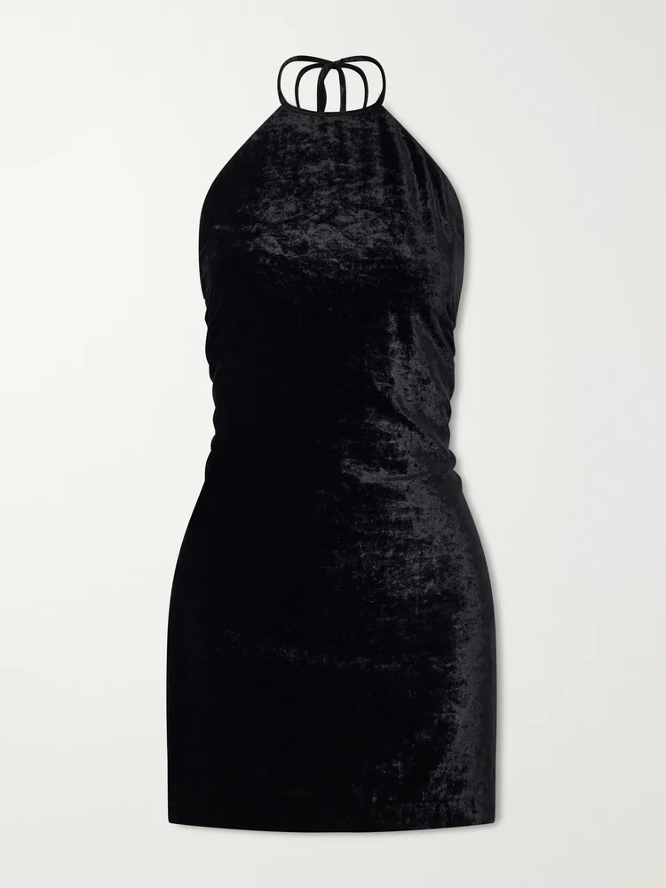 Francine velvet halterneck mini dress
