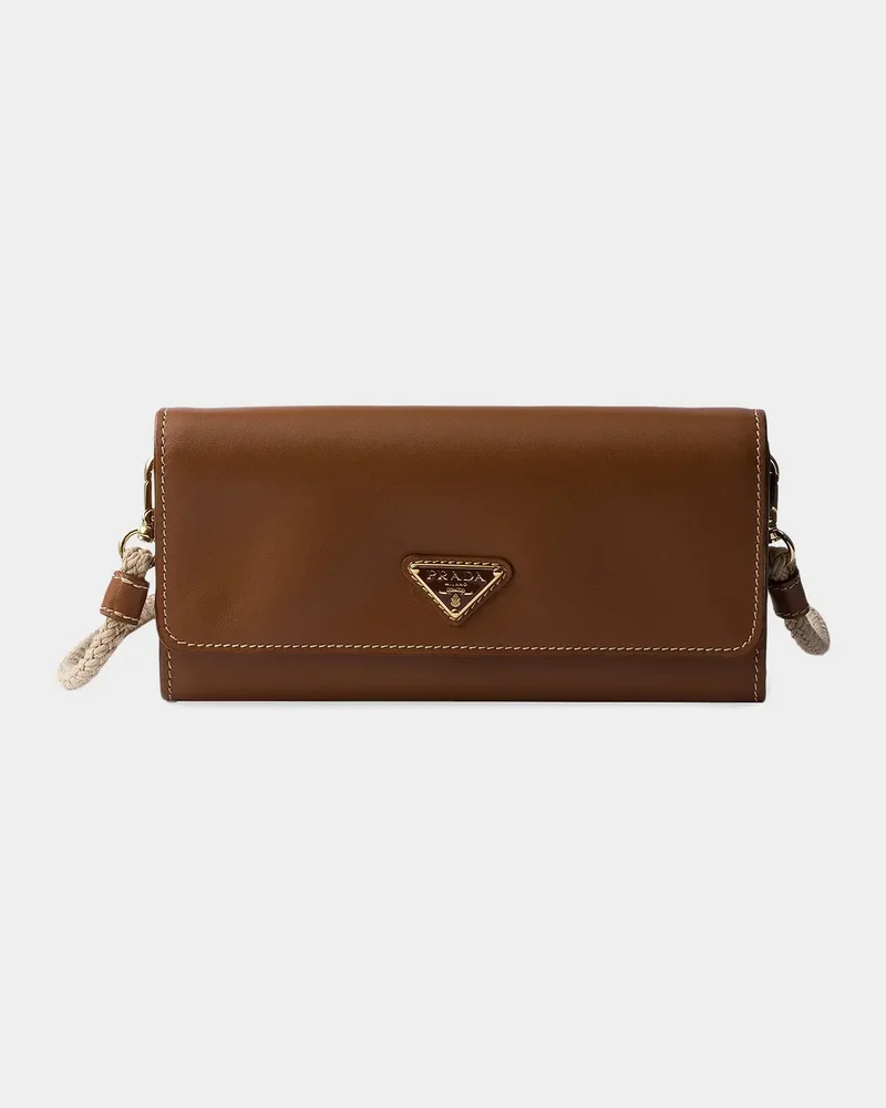 Leather Wallet with Shoulder Strap