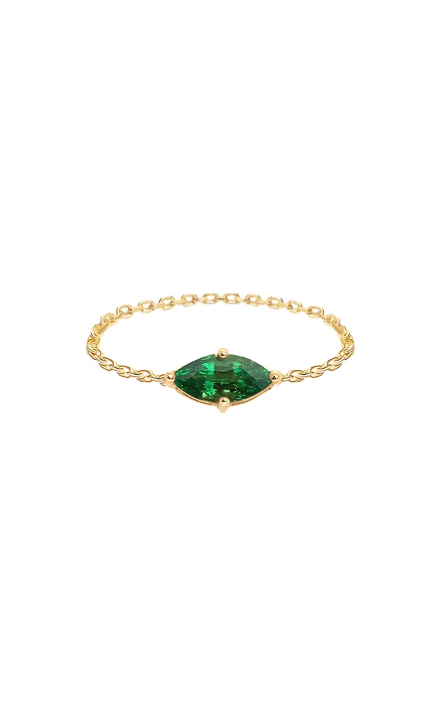 18K Yellow Gold Tsavorite Ring