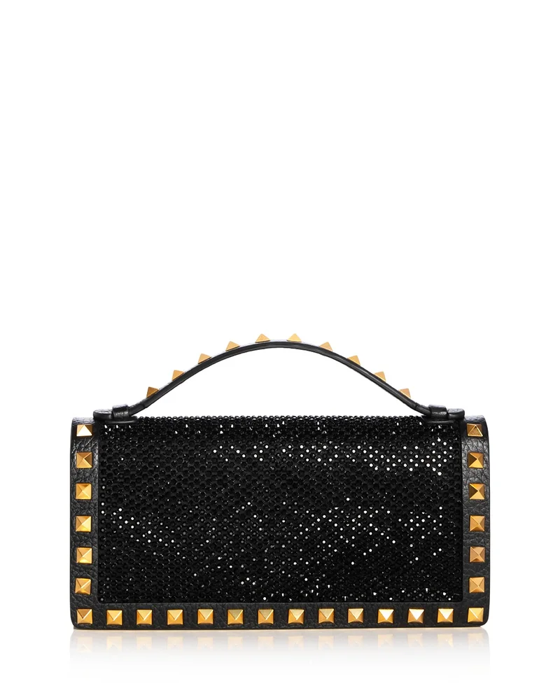 Rockstud Crystal & Leather Wallet on Chain - Exclusive