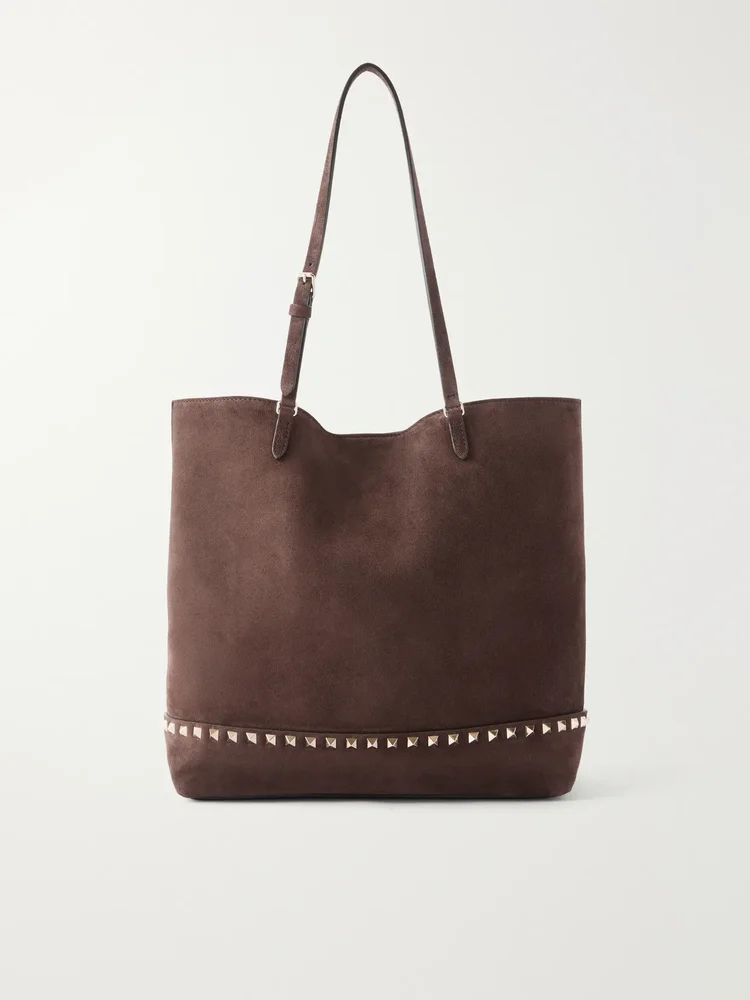 Rockstud medium suede tote