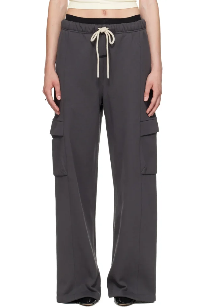 Gray Cargo Relaxed Sweatpants