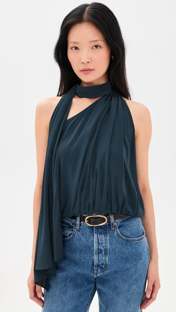 Celeste Silk Top