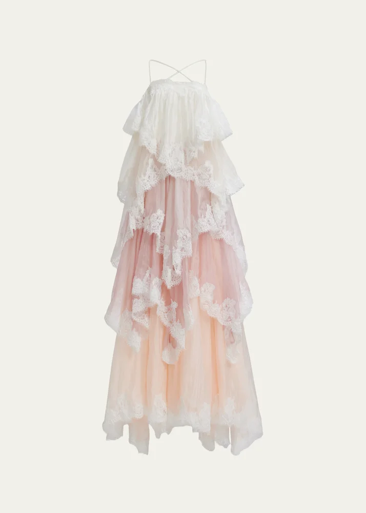 Ophelia Tiered Lace Gown