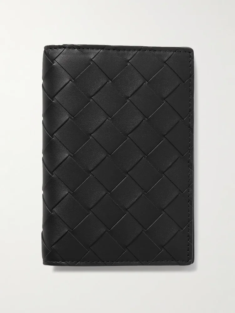 Intrecciato Leather Passport Holder